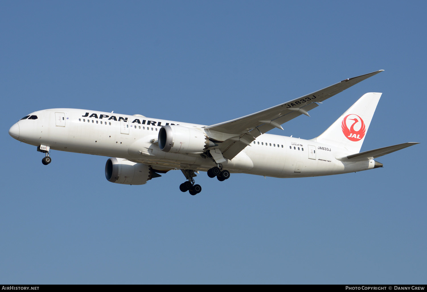Aircraft Photo of JA833J | Boeing 787-8 Dreamliner | Japan Airlines - JAL | AirHistory.net #339757