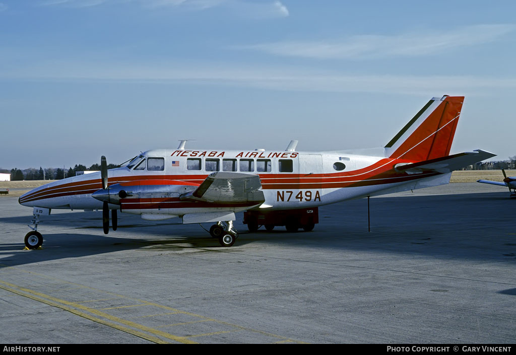 Aircraft Photo of N749A | Beech 99 Airliner | Mesaba Airlines | AirHistory.net #340503