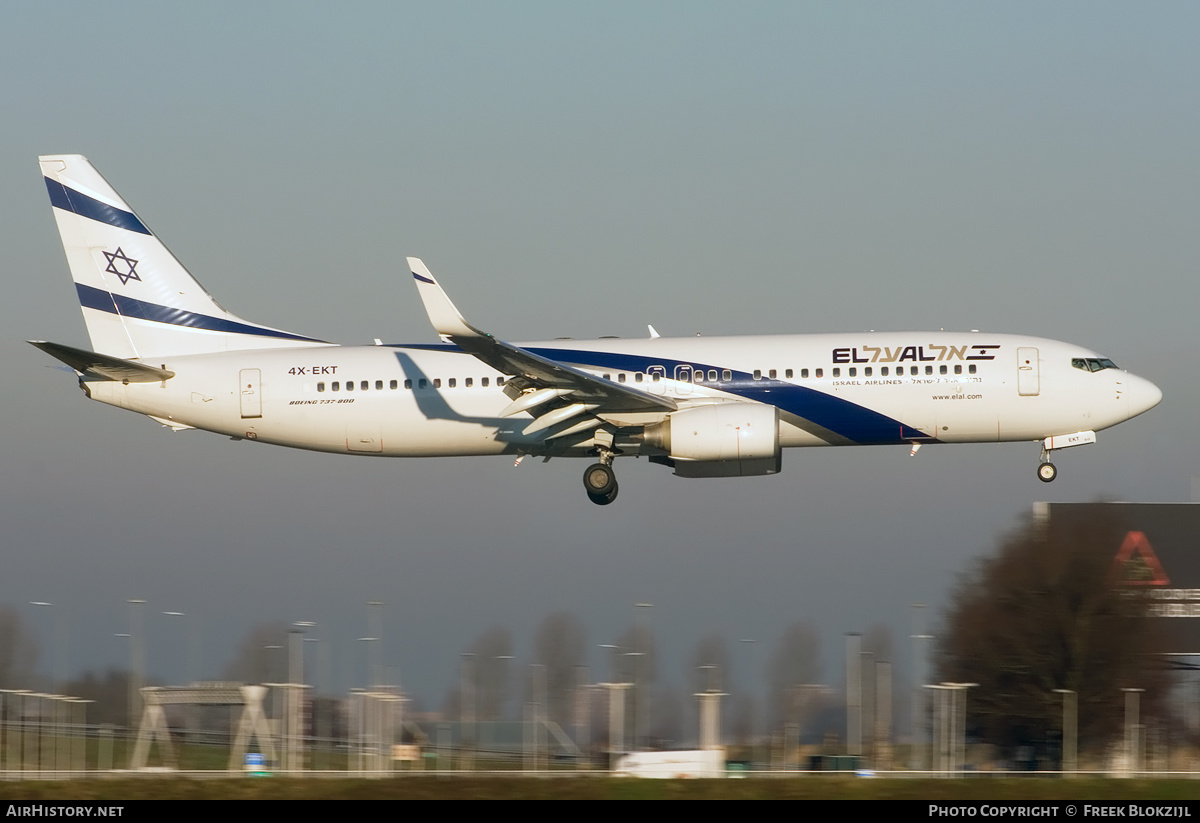 Aircraft Photo of 4X-EKT | Boeing 737-8BK | El Al Israel Airlines | AirHistory.net #340544