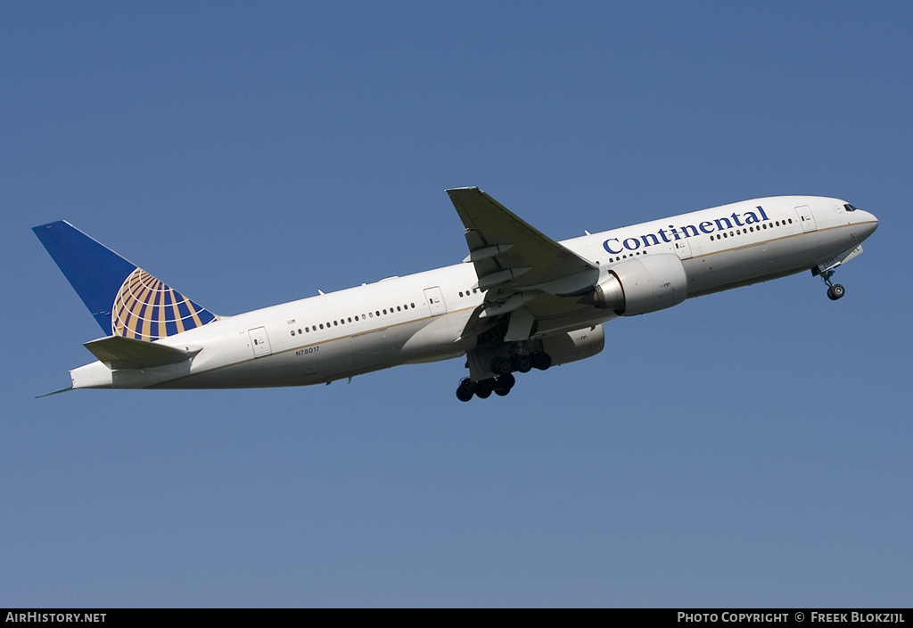 Aircraft Photo of N78017 | Boeing 777-224/ER | Continental Airlines | AirHistory.net #340645