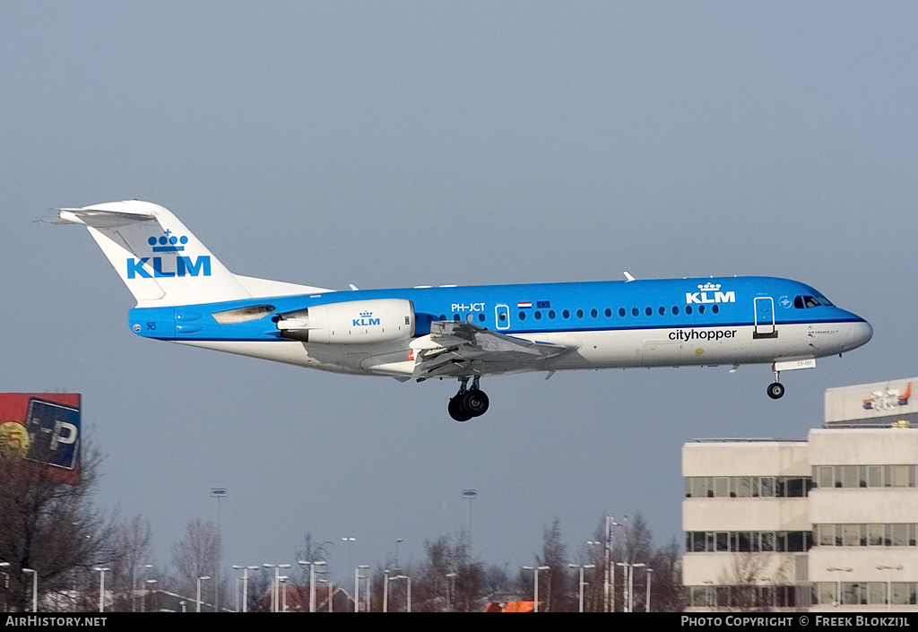 Aircraft Photo of PH-JCT | Fokker 70 (F28-0070) | KLM Cityhopper | AirHistory.net #341001