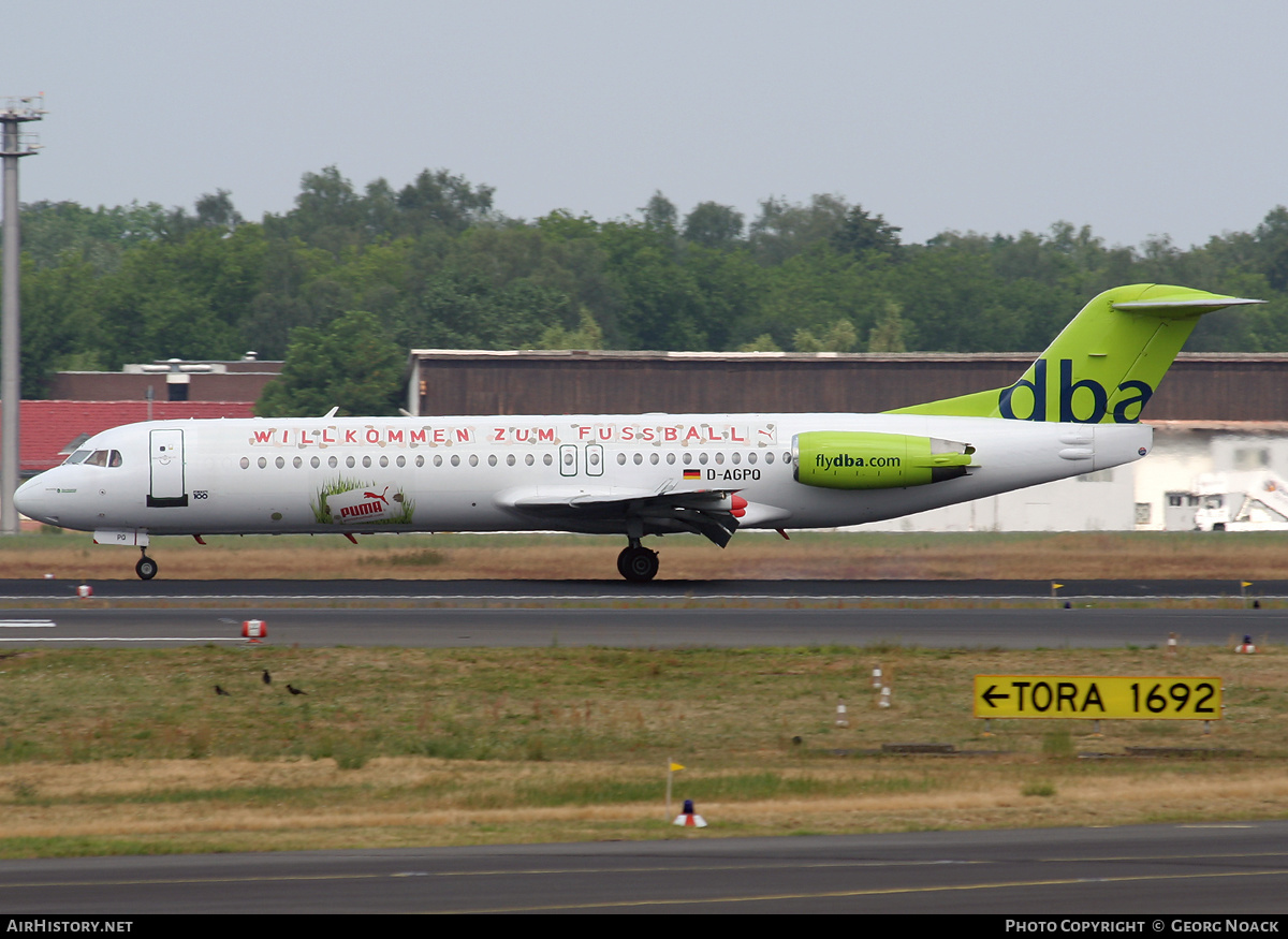 Aircraft Photo of D-AGPQ | Fokker 100 (F28-0100) | DBA - Deutsche BA | AirHistory.net #341027