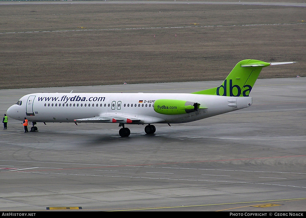 Aircraft Photo of D-AGPF | Fokker 100 (F28-0100) | DBA - Deutsche BA | AirHistory.net #341045