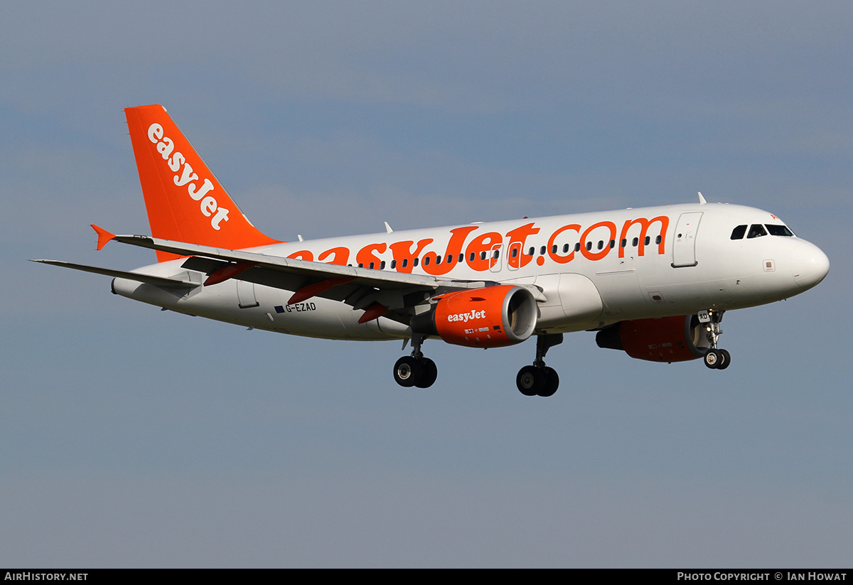 Aircraft Photo of G-EZAD | Airbus A319-111 | EasyJet | AirHistory.net #341083