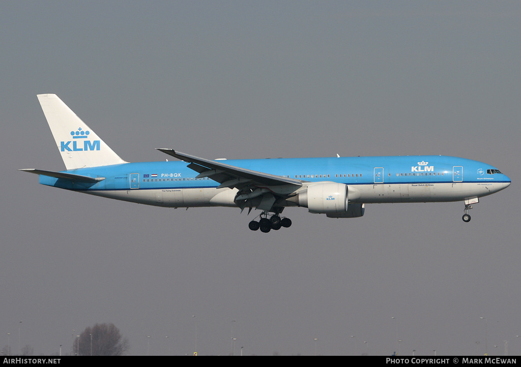 Aircraft Photo of PH-BQK | Boeing 777-206/ER | KLM - Royal Dutch Airlines | AirHistory.net #341229
