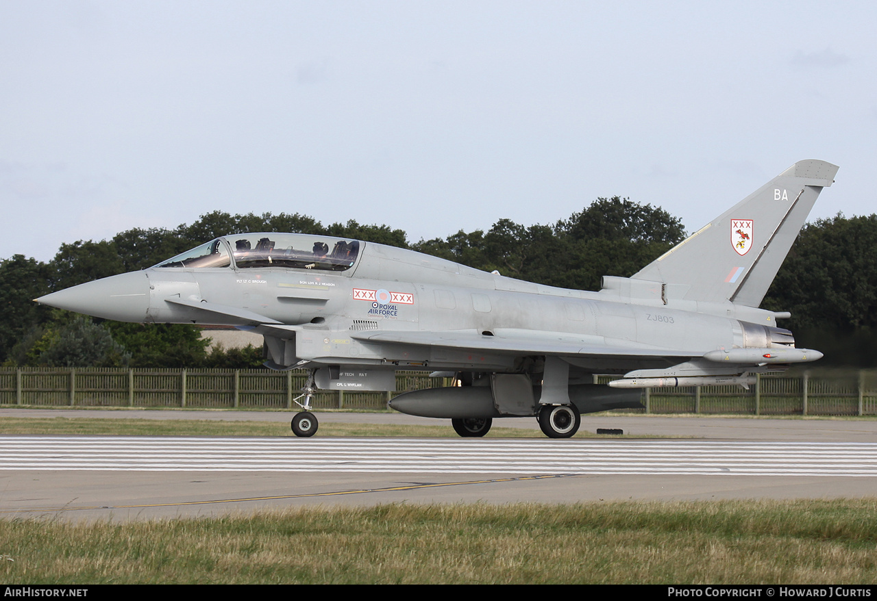 Aircraft Photo of ZJ803 | Eurofighter EF-2000 Typhoon T1 | UK - Air Force | AirHistory.net #341302