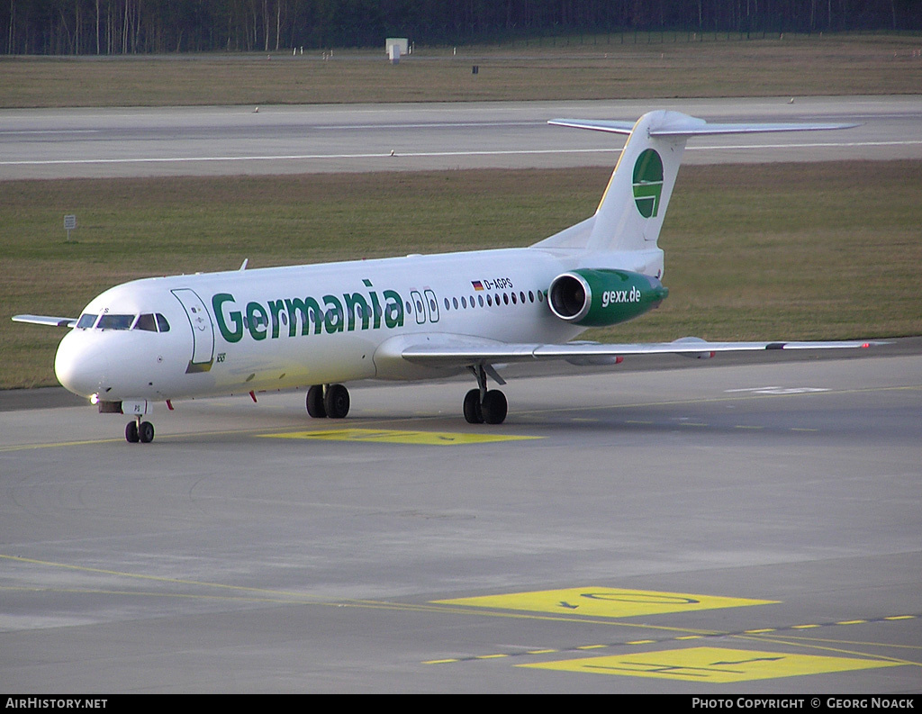 Aircraft Photo of D-AGPS | Fokker 100 (F28-0100) | Germania | AirHistory.net #341344