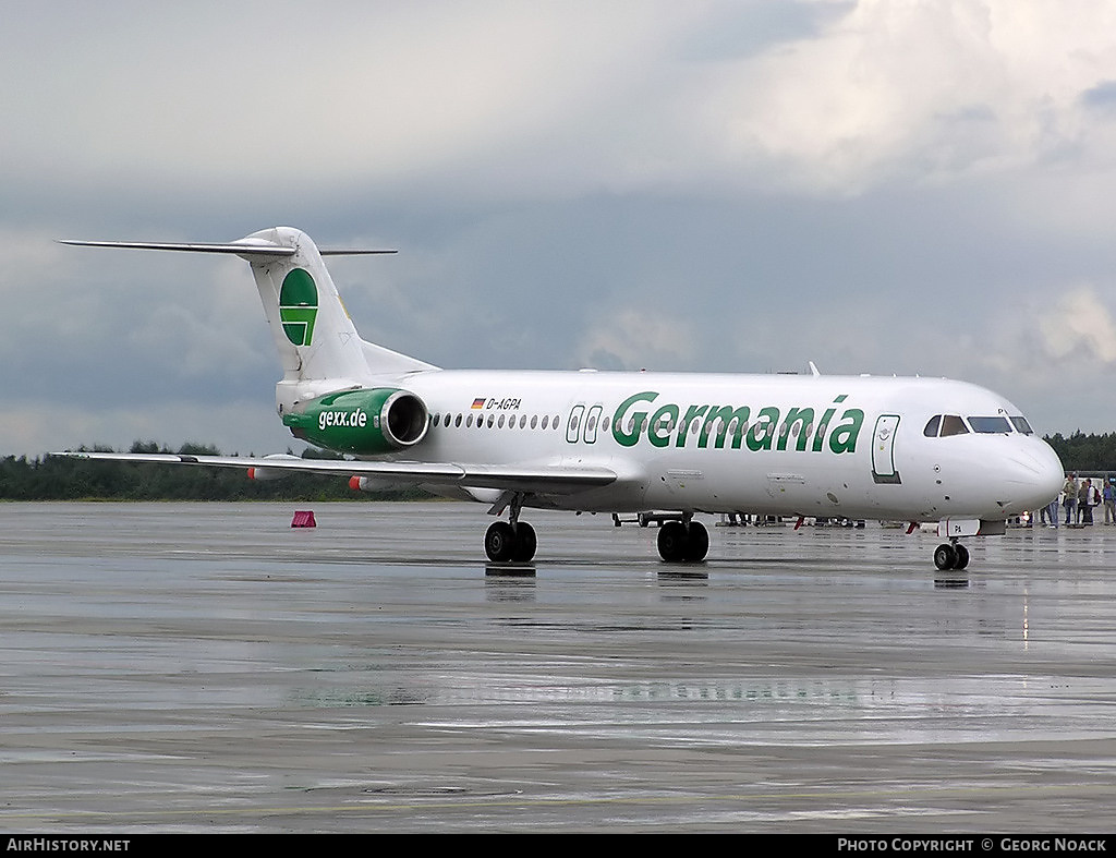 Aircraft Photo of D-AGPA | Fokker 100 (F28-0100) | Germania | AirHistory.net #341358