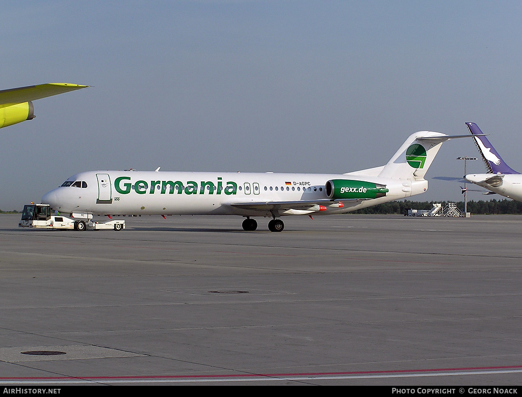 Aircraft Photo of D-AGPC | Fokker 100 (F28-0100) | Germania | AirHistory.net #341360