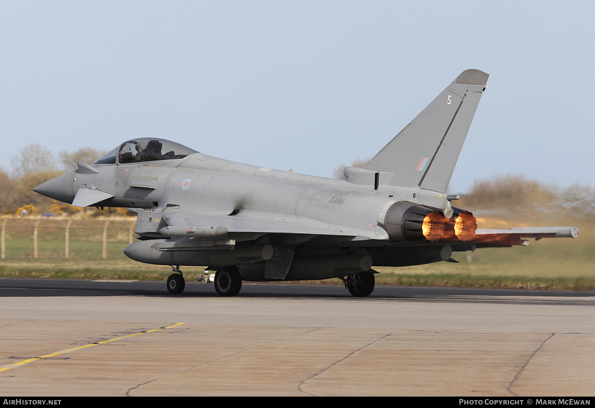 Aircraft Photo of ZJ916 | Eurofighter EF-2000 Typhoon FGR4 | UK - Air Force | AirHistory.net #341409