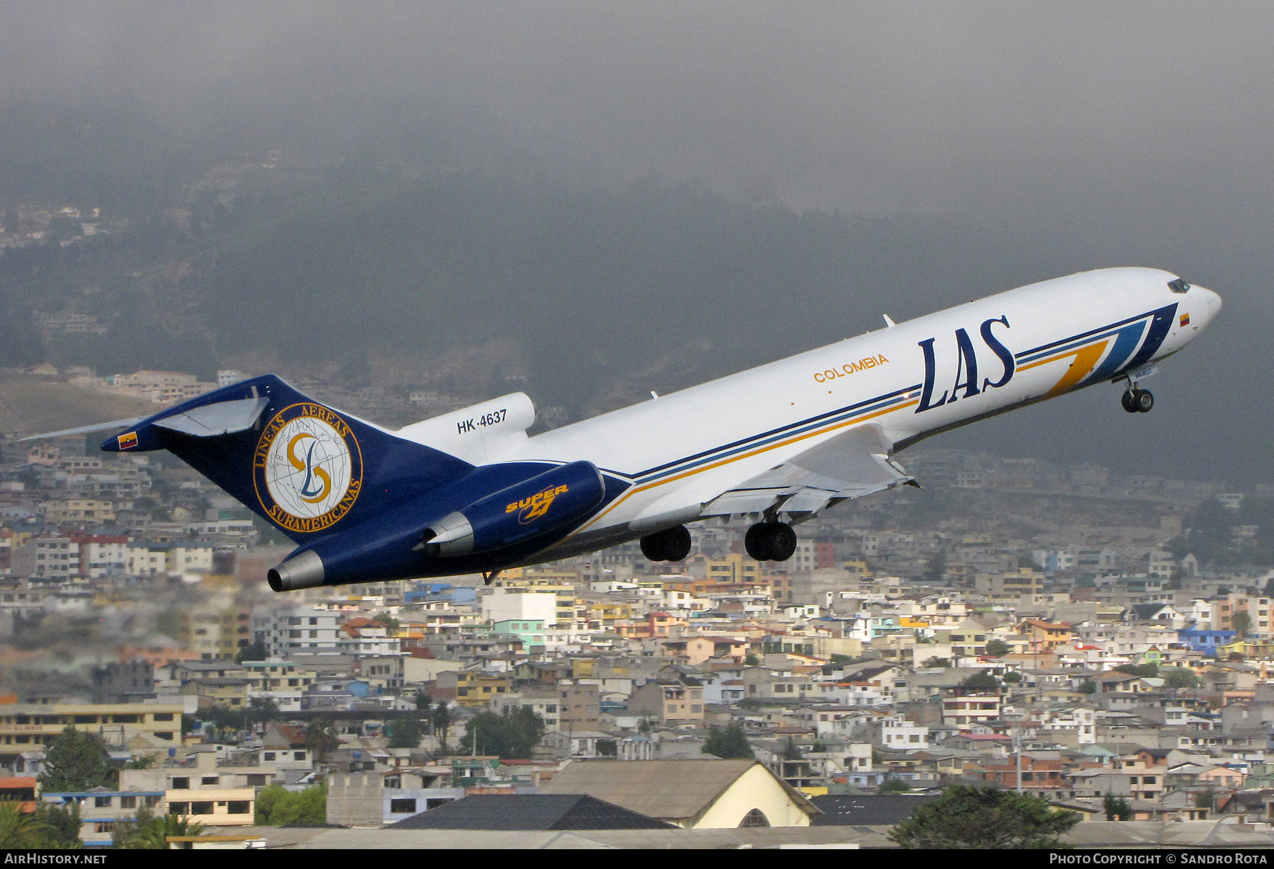 Aircraft Photo of HK-4637 | Boeing 727-2S2F/Adv(RE) Super 27 | Líneas Aéreas Suramericanas - LAS | AirHistory.net #341493