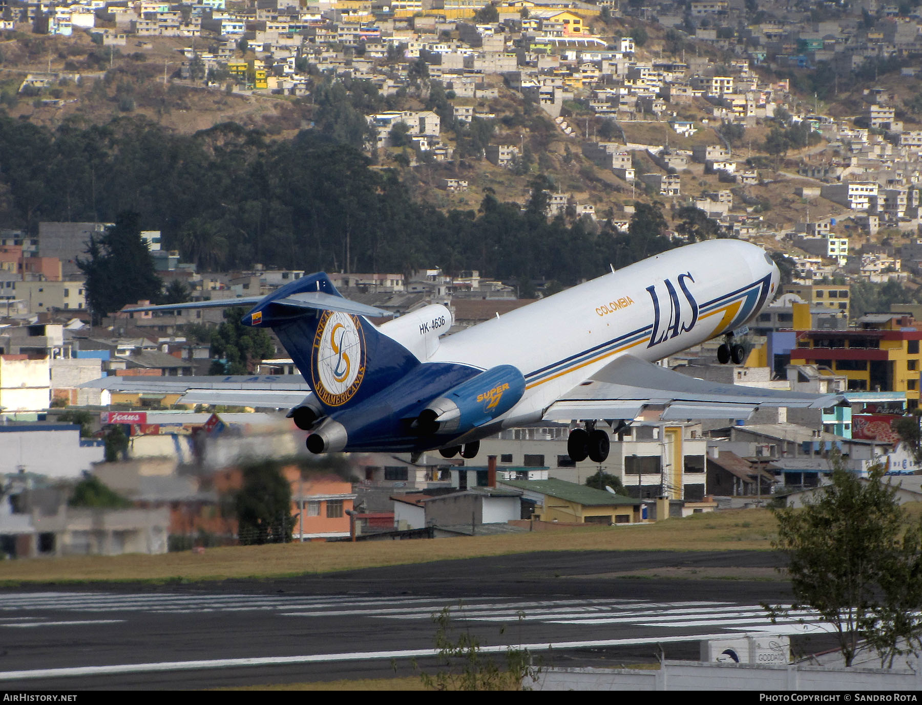 Aircraft Photo of HK-4636 | Boeing 727-2S2F/Adv(RE) Super 27 | Líneas Aéreas Suramericanas - LAS | AirHistory.net #341552