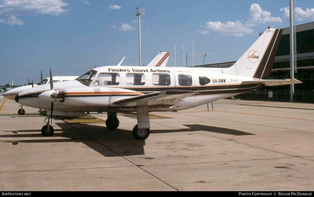 Aircraft Photo of VH-AWW | Piper PA-31-310 Navajo | Flinders Island Airlines | AirHistory.net #342296