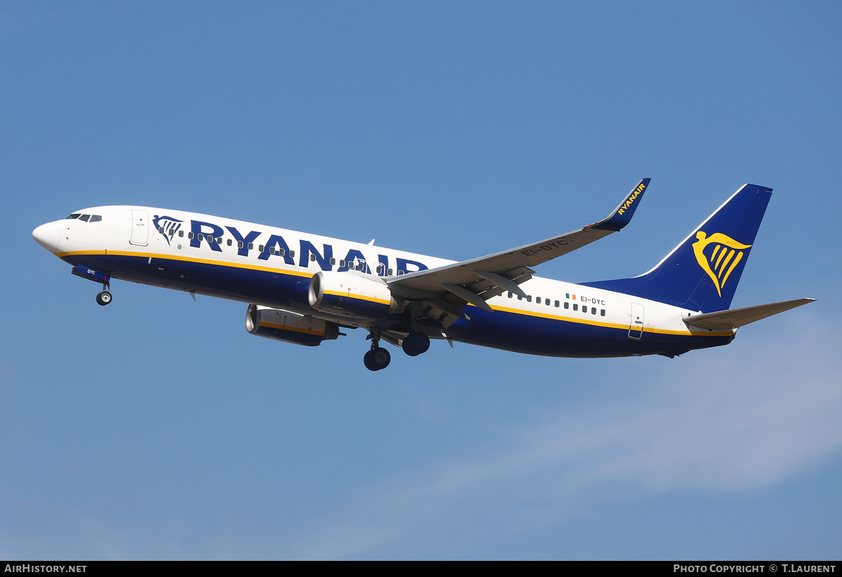 Aircraft Photo of EI-DYC | Boeing 737-8AS | Ryanair | AirHistory.net #342320