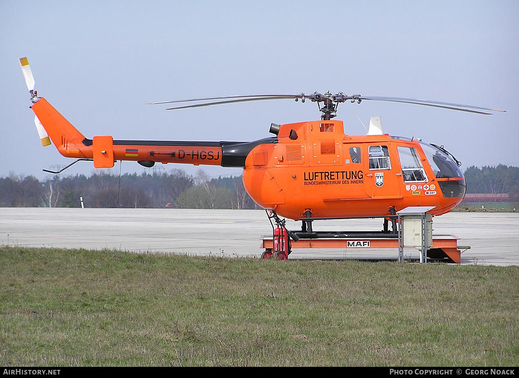 Aircraft Photo of D-HGSJ | MBB BO-105CBS-5 | Luftrettung - Bundesministerium des Innern | AirHistory.net #342973