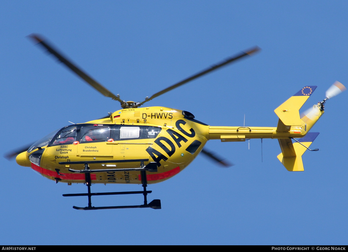 Aircraft Photo of D-HWVS | Eurocopter-Kawasaki EC-145 (BK-117C-2) | ADAC Luftrettung | AirHistory.net #342997