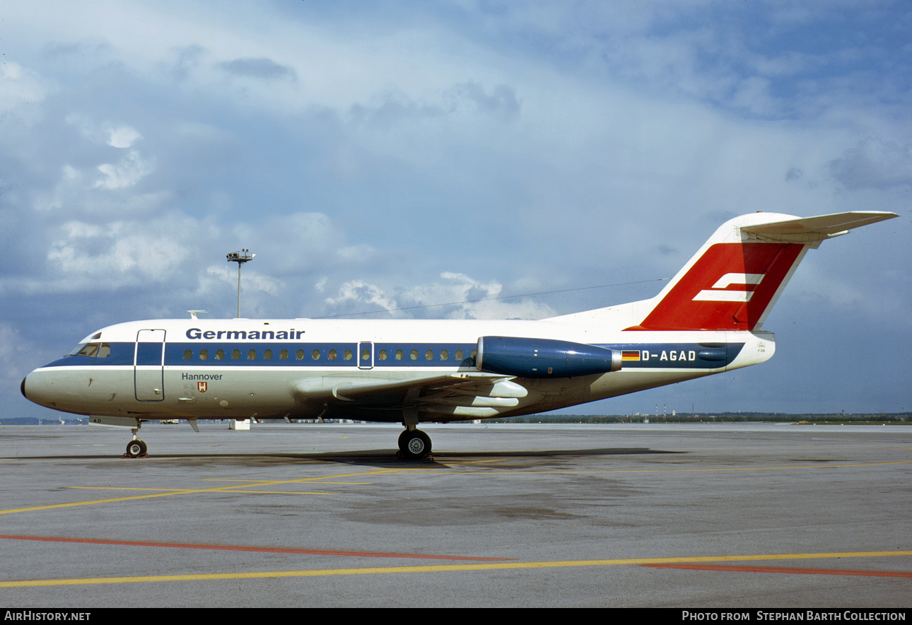 Aircraft Photo of D-AGAD | Fokker F28-1000 Fellowship | Germanair | AirHistory.net #343129
