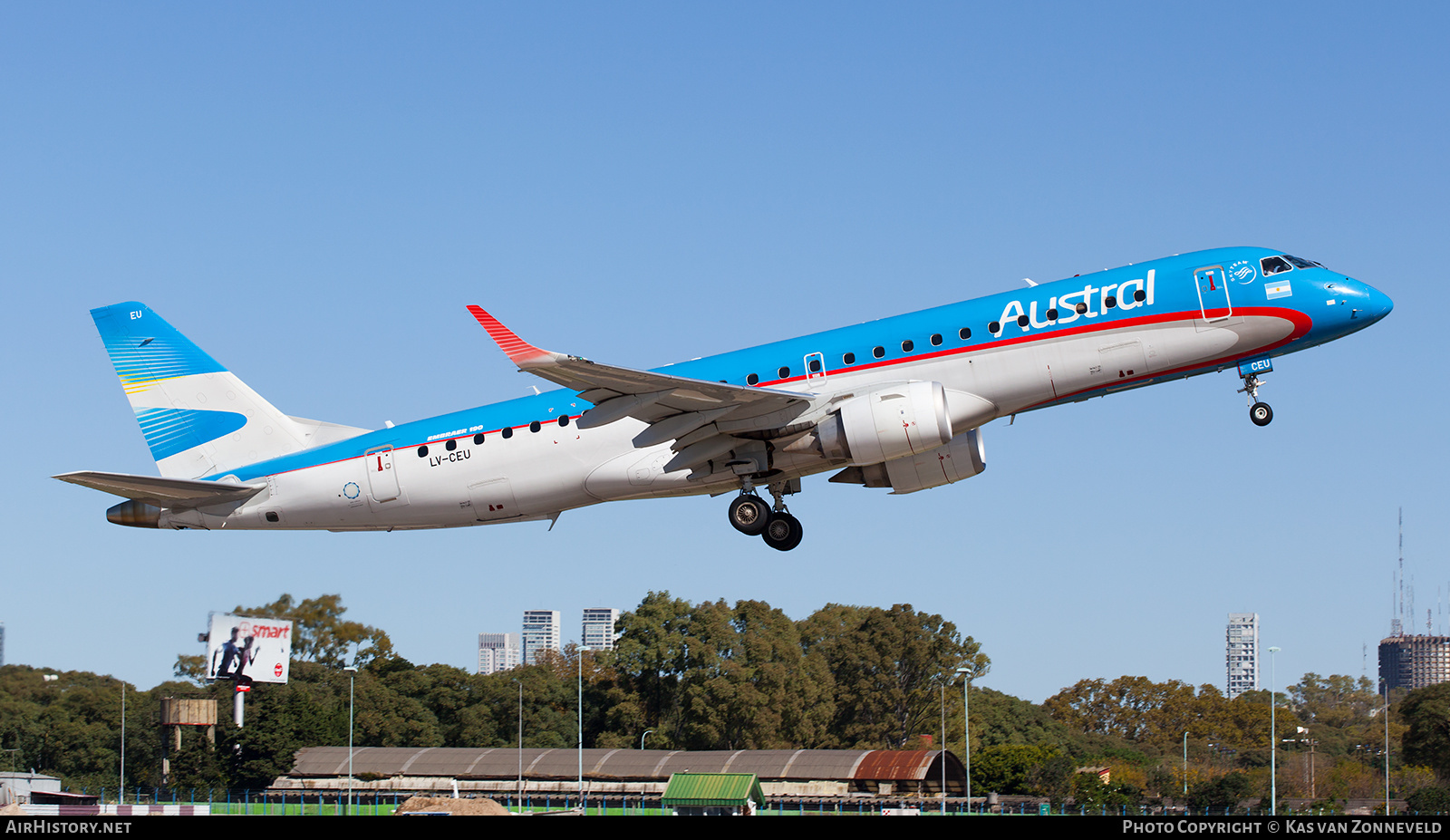 Aircraft Photo of LV-CEU | Embraer 190AR (ERJ-190-100IGW) | Austral Líneas Aéreas | AirHistory.net #343226