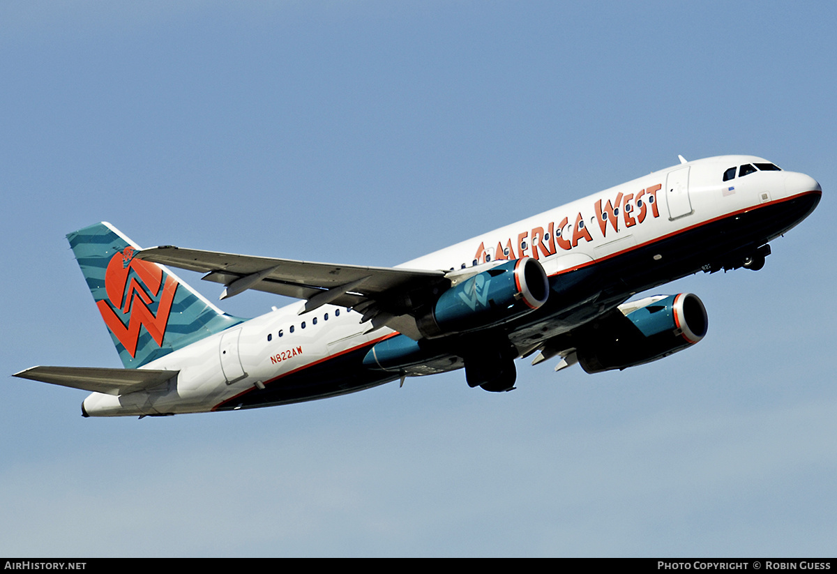 Aircraft Photo of N822AW | Airbus A319-132 | America West Airlines | AirHistory.net #344263