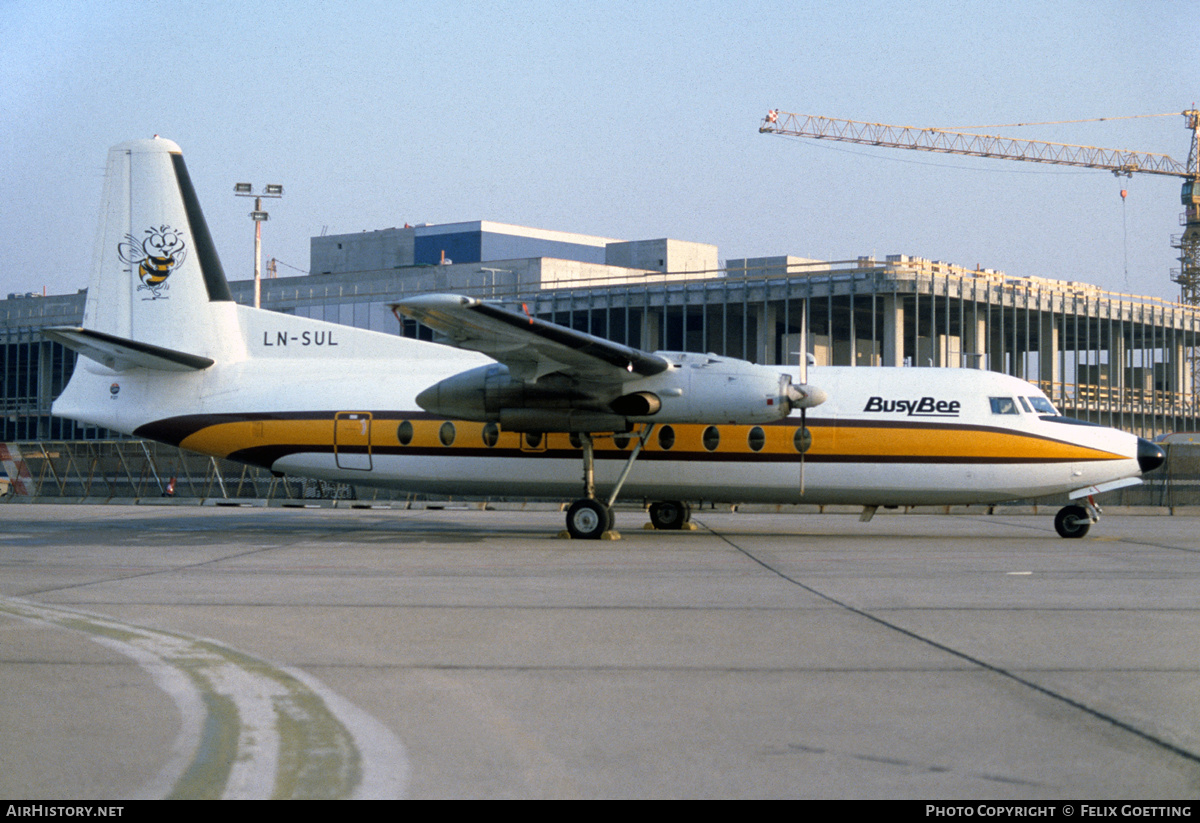 Aircraft Photo of LN-SUL | Fokker F27-100 Friendship | Busy Bee of Norway | AirHistory.net #344376