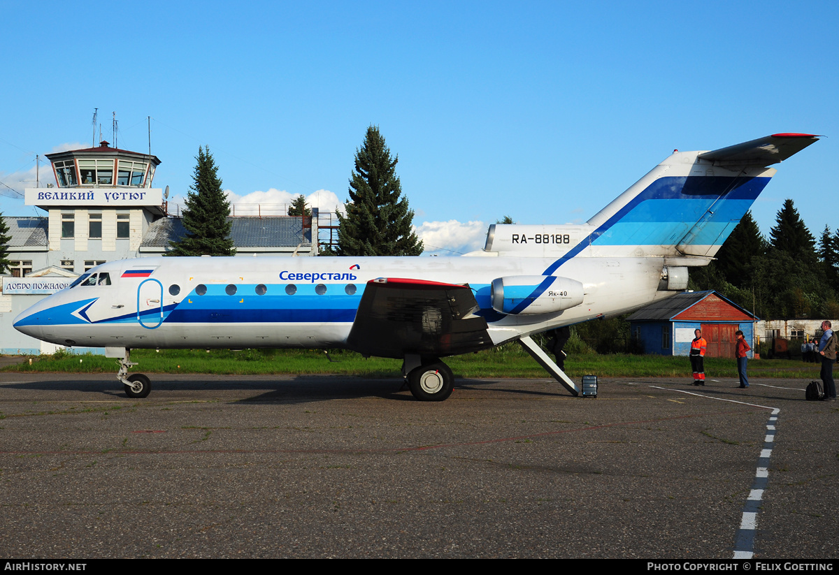 Aircraft Photo of RA-88188 | Yakovlev Yak-40 | Severstal Avia | AirHistory.net #344561