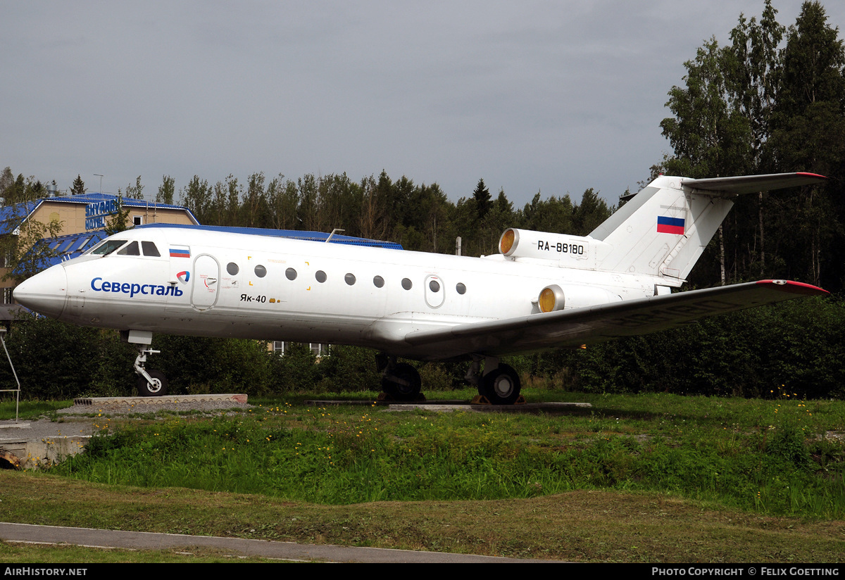 Aircraft Photo of RA-88180 | Yakovlev Yak-40 | Severstal Avia | AirHistory.net #344629