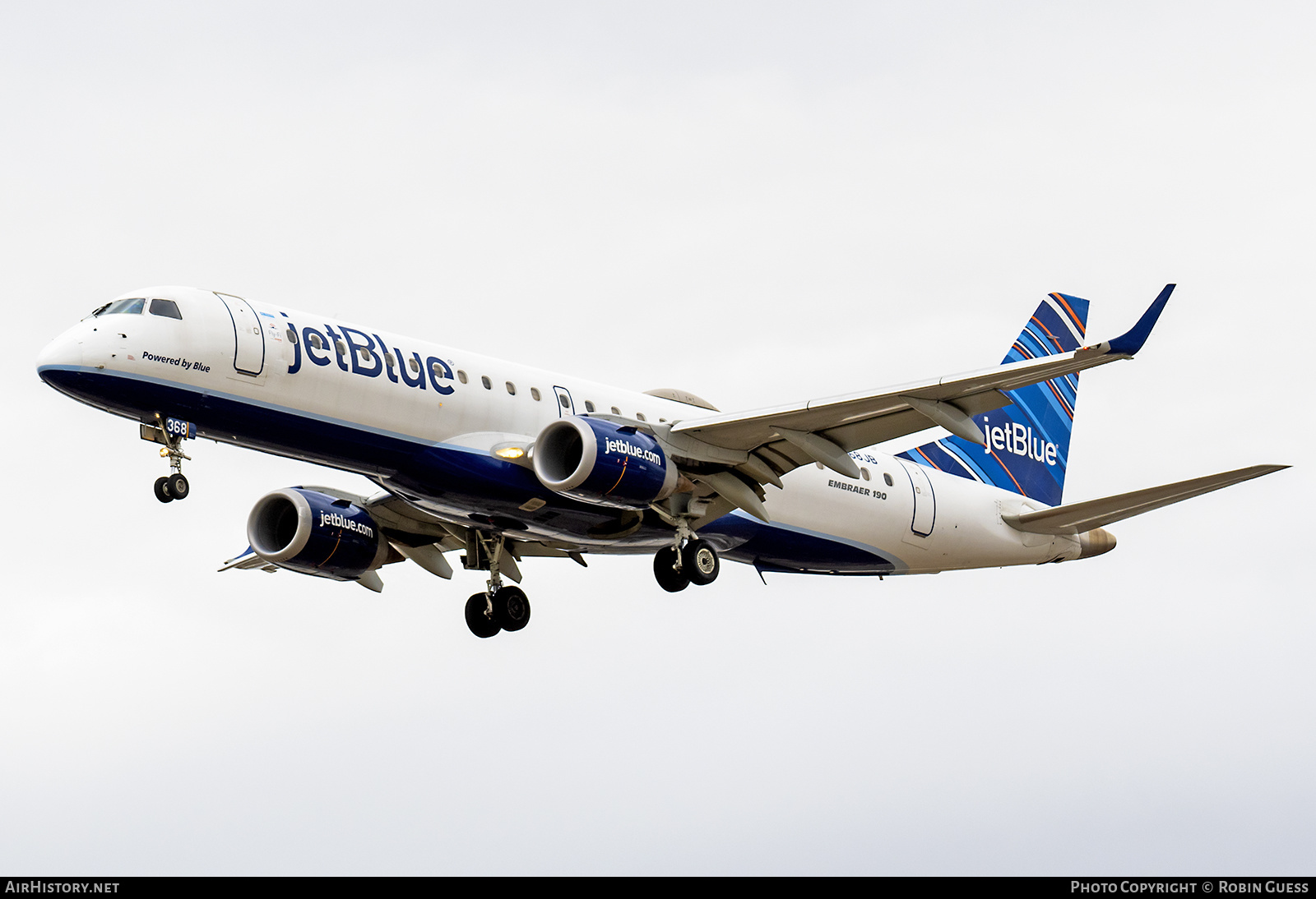 Aircraft Photo of N368JB | Embraer 190AR (ERJ-190-100IGW) | JetBlue Airways | AirHistory.net #344646