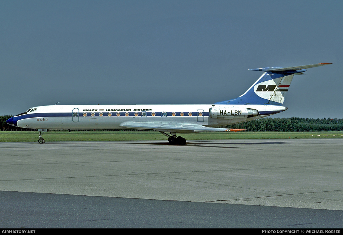 Aircraft Photo of HA-LBN | Tupolev Tu-134A-3 | Malév - Hungarian Airlines | AirHistory.net #344769