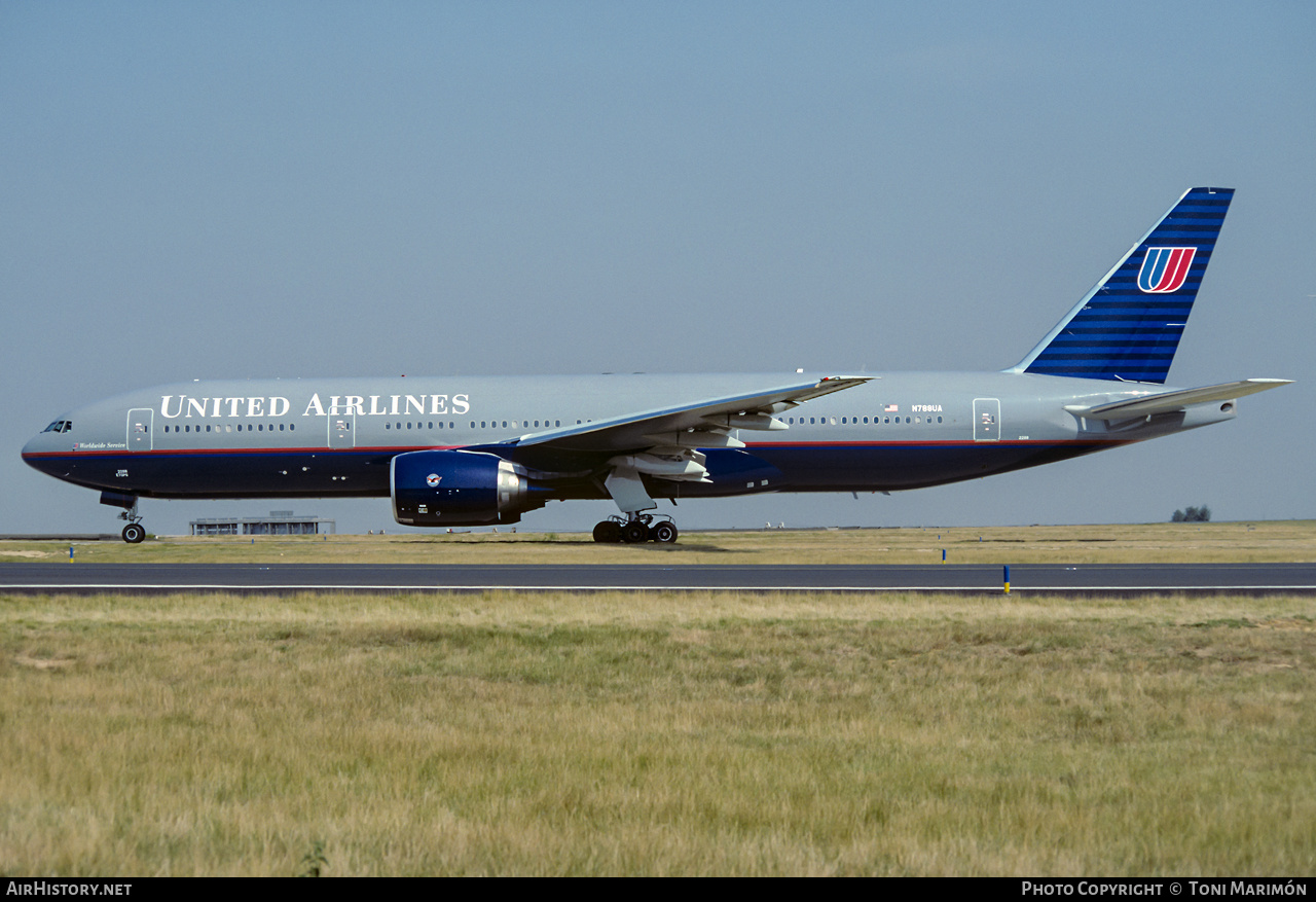 Aircraft Photo of N788UA | Boeing 777-222/ER | United Airlines | AirHistory.net #344805