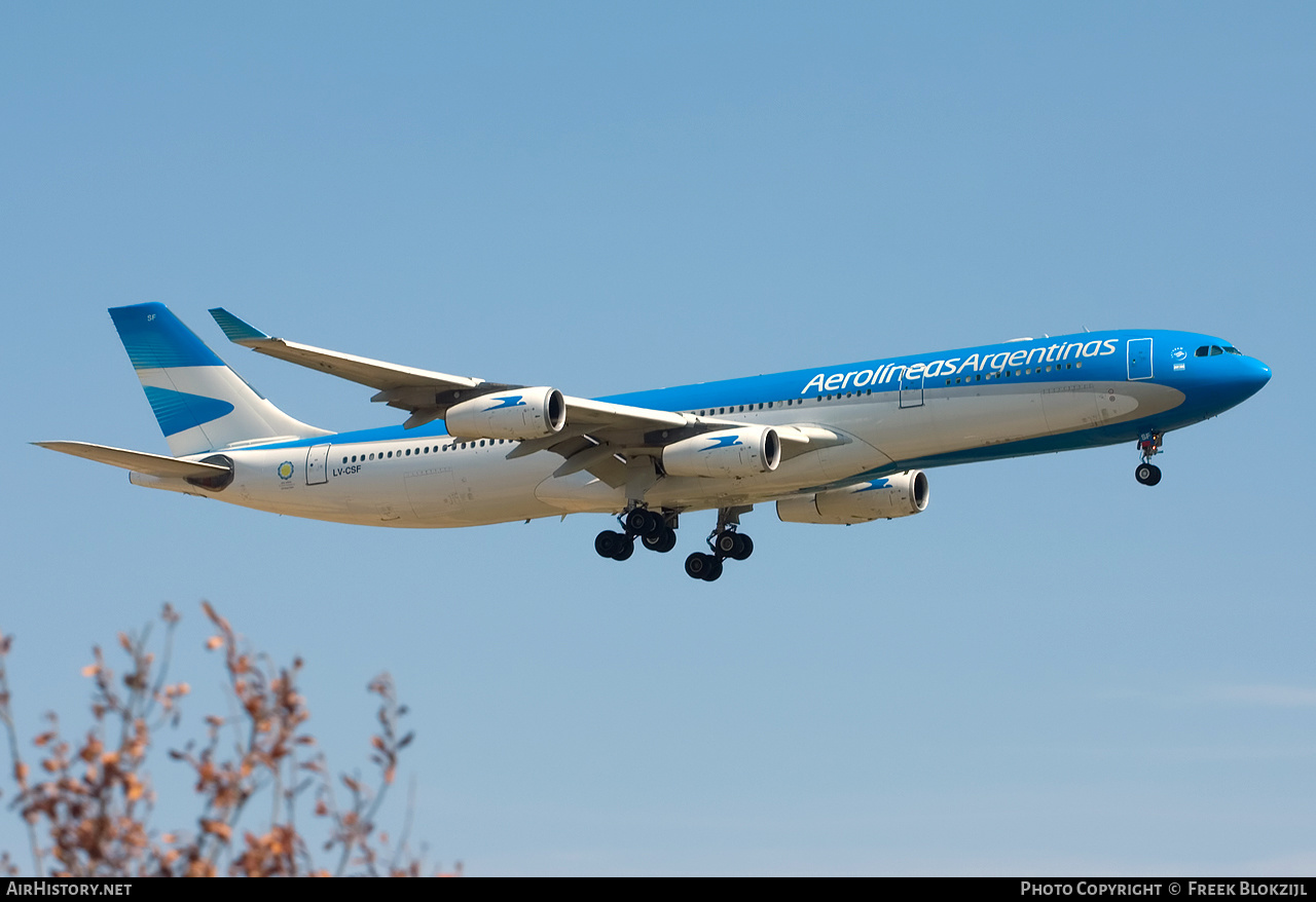 Aircraft Photo of LV-CSF | Airbus A340-313 | Aerolíneas Argentinas | AirHistory.net #345615