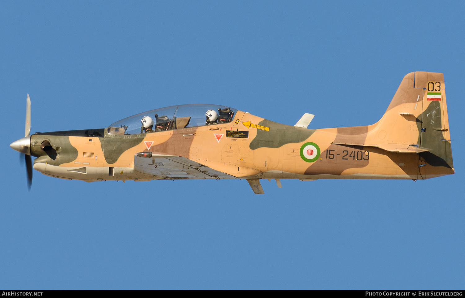 Aircraft Photo of 15-2403 | Embraer EMB-312 Tucano | Iran - Revolutionary Guard Air Force | AirHistory.net #345739