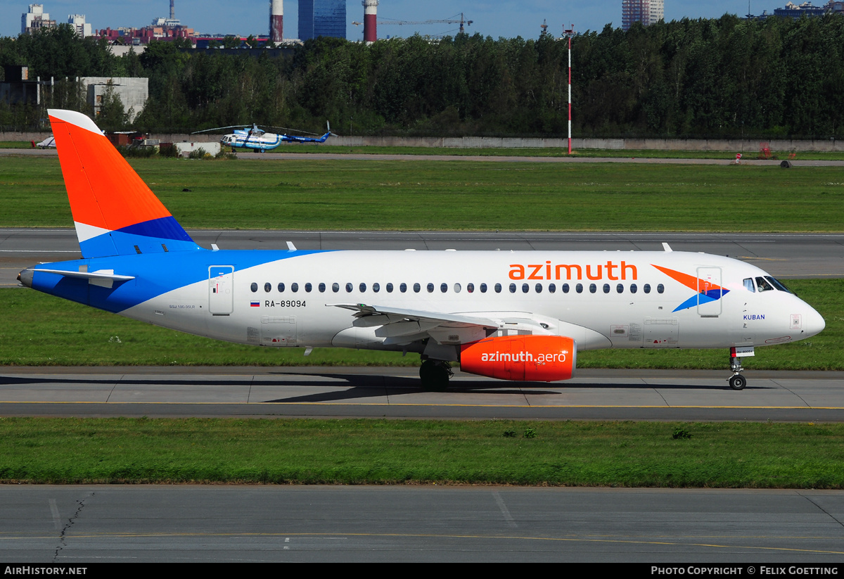 Aircraft Photo of RA-89094 | Sukhoi SSJ-100-95B-LR Superjet 100 (RRJ-95LR) | Azimuth Airlines | AirHistory.net #345866