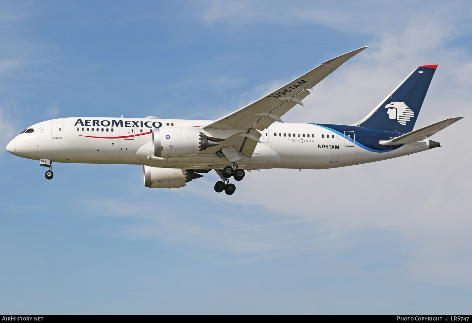 Aircraft Photo of N961AM | Boeing 787-8 Dreamliner | AeroMéxico | AirHistory.net #346034