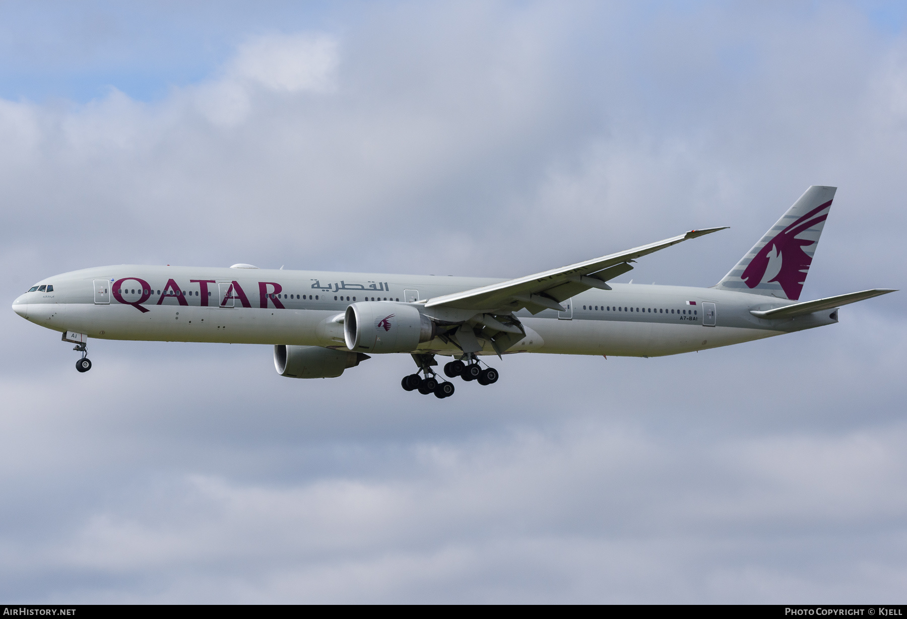 Aircraft Photo of A7-BAI | Boeing 777-3DZ/ER | Qatar Airways | AirHistory.net #346095