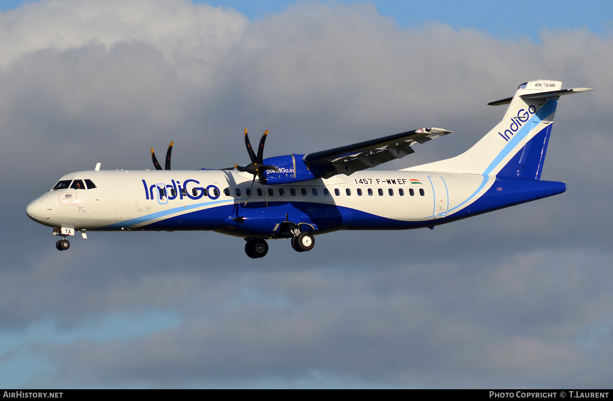 Aircraft Photo of F-WWEF | ATR ATR-72-600 (ATR-72-212A) | IndiGo | AirHistory.net #346119