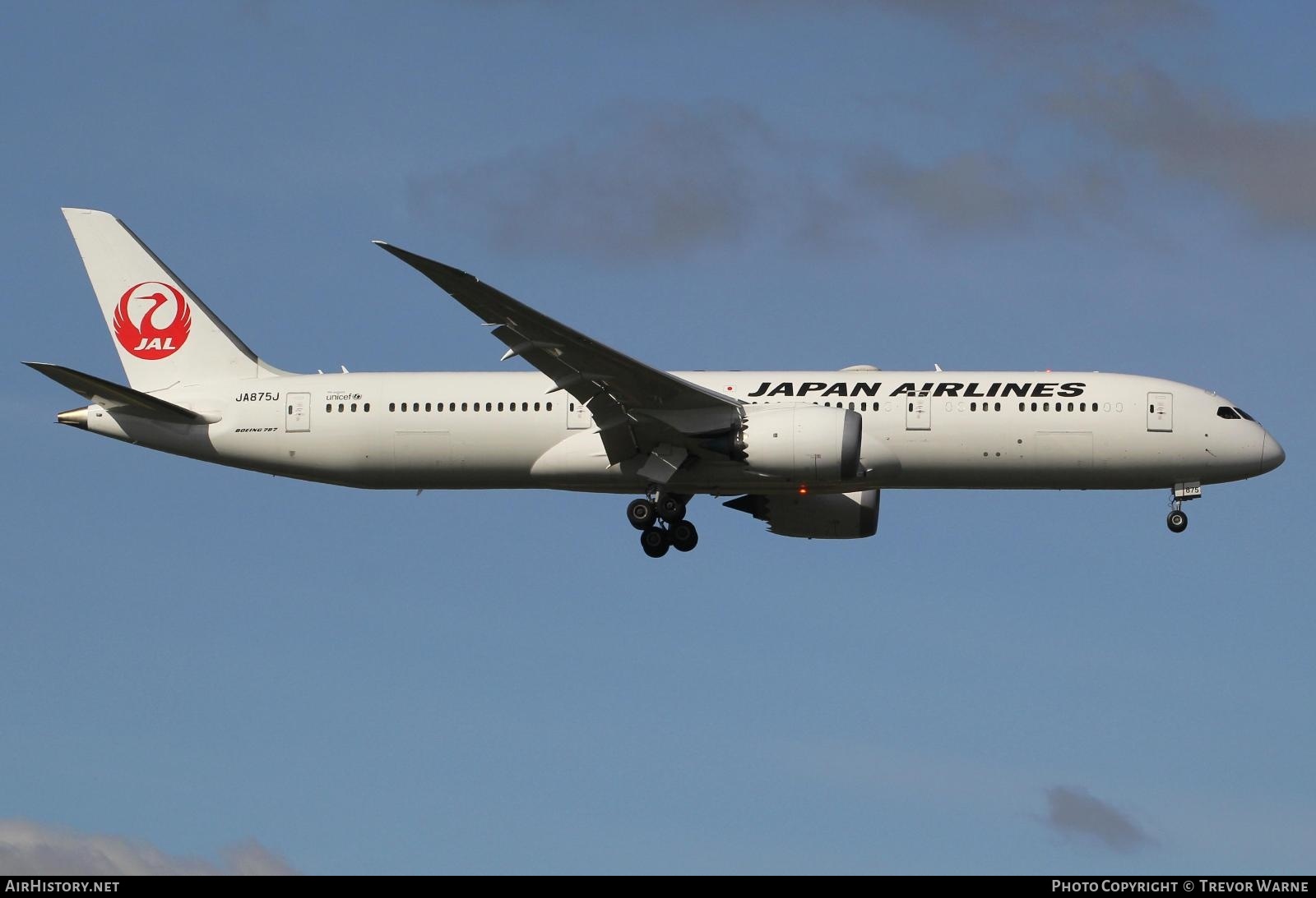 Aircraft Photo of JA875J | Boeing 787-9 Dreamliner | Japan Airlines - JAL | AirHistory.net #346138