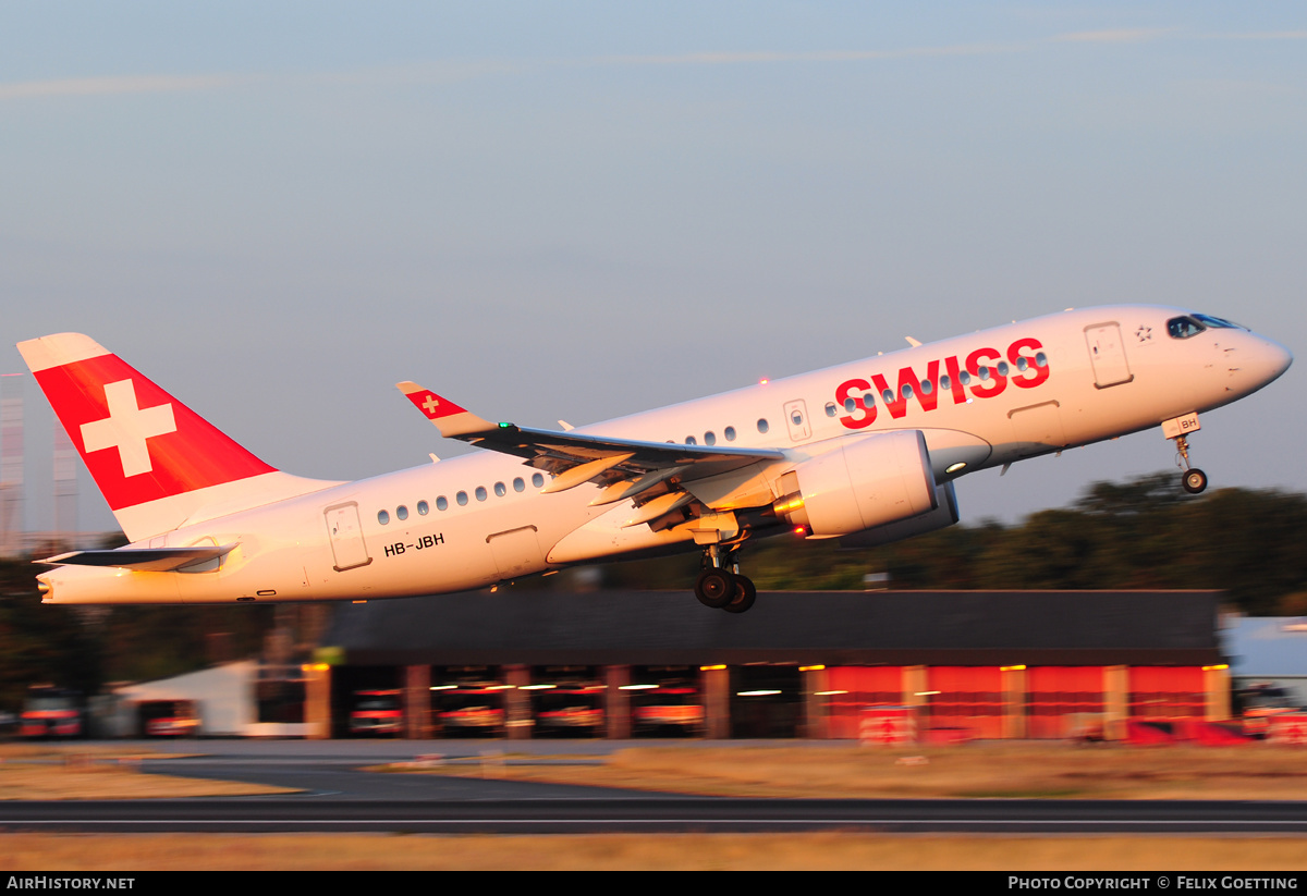 Aircraft Photo of HB-JBH | Bombardier CSeries CS100 (BD-500-1A10) | Swiss International Air Lines | AirHistory.net #346266