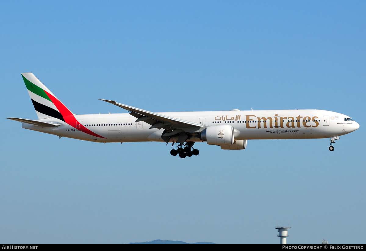 Aircraft Photo of A6-EGV | Boeing 777-31H/ER | Emirates | AirHistory.net #346469