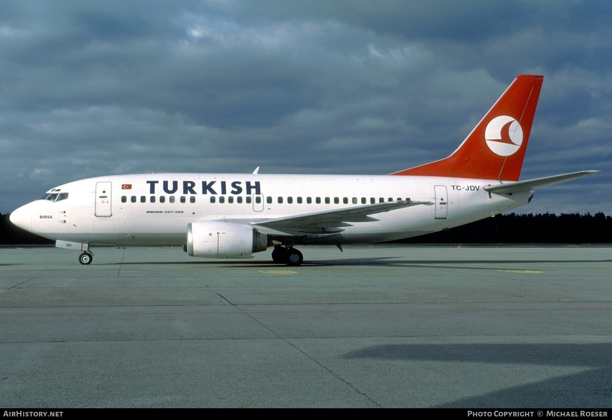 Aircraft Photo of TC-JDV | Boeing 737-5Y0 | Turkish Airlines | AirHistory.net #346952