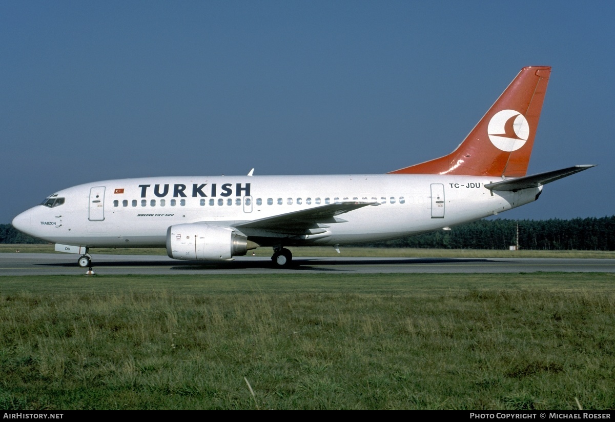 Aircraft Photo of TC-JDU | Boeing 737-5Y0 | Turkish Airlines | AirHistory.net #346955