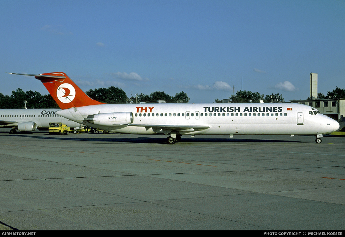 Aircraft Photo of TC-JAF | McDonnell Douglas DC-9-32 | THY Türk Hava Yolları - Turkish Airlines | AirHistory.net #346957
