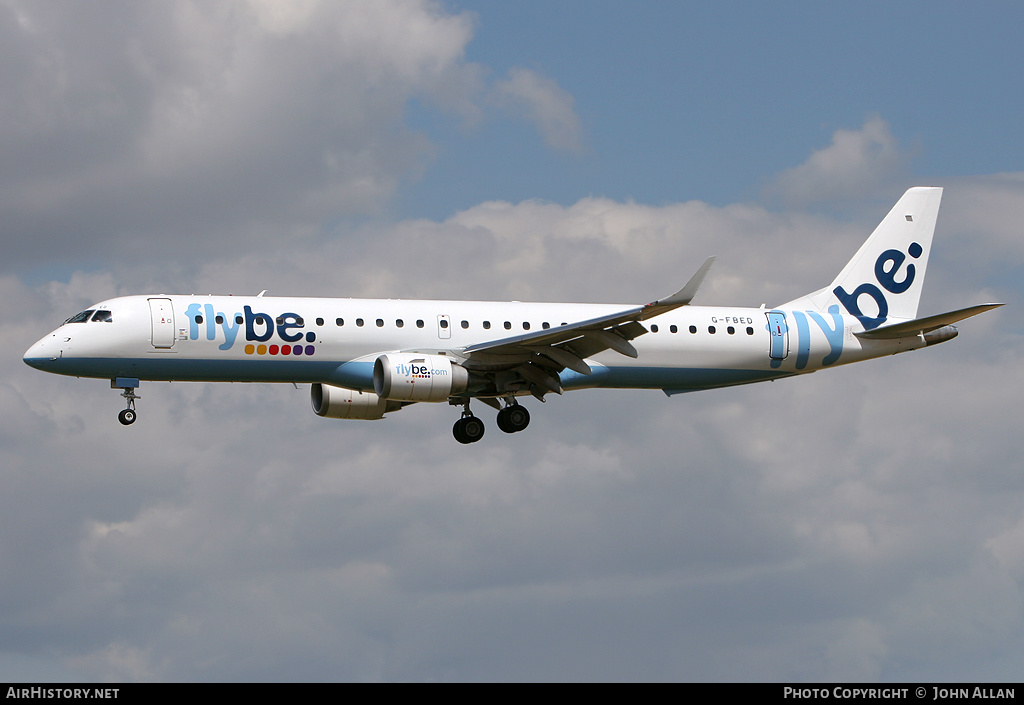Aircraft Photo of G-FBED | Embraer 195LR (ERJ-190-200LR) | Flybe | AirHistory.net #347627