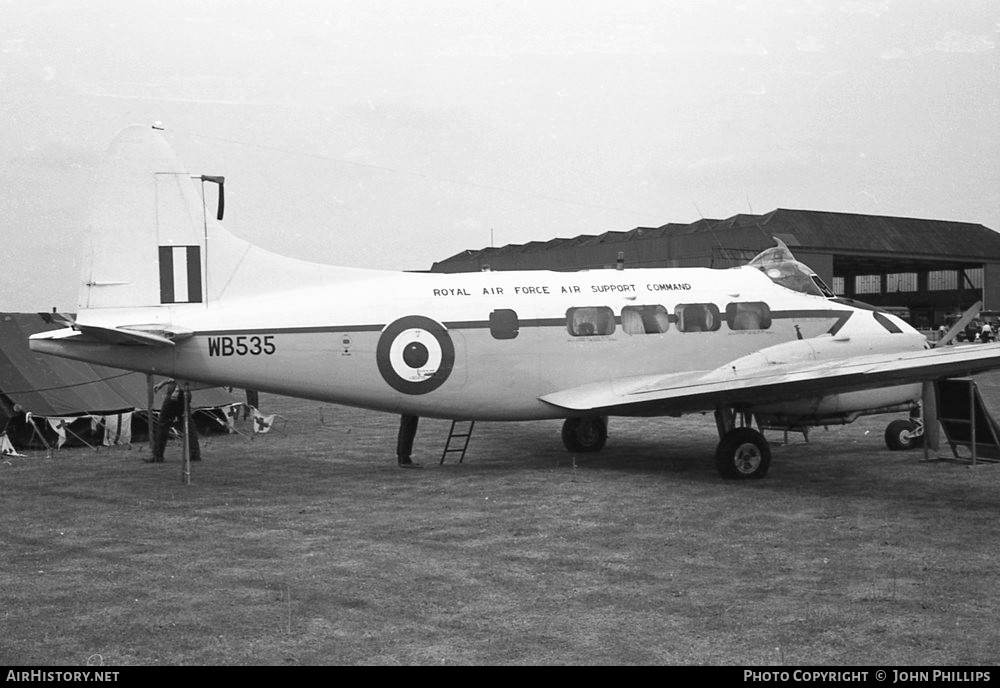 Aircraft Photo of WB535 | De Havilland D.H. 104 Devon C1 | UK - Air Force | AirHistory.net #347728