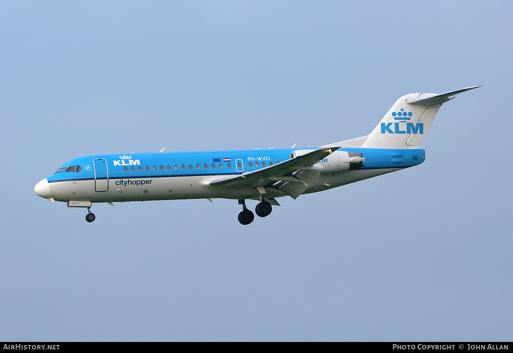 Aircraft Photo of PH-WXD | Fokker 70 (F28-0070) | KLM Cityhopper | AirHistory.net #347963