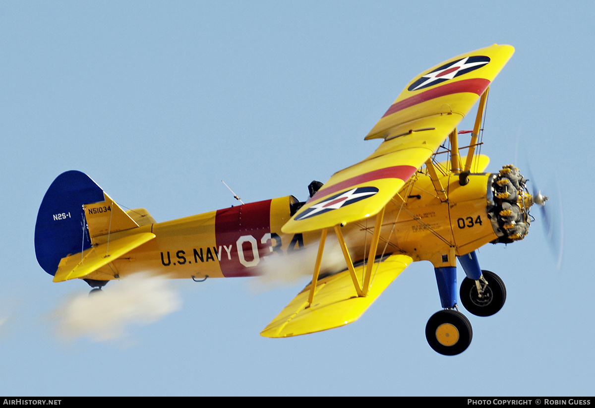Aircraft Photo of N51034 | Boeing A75N1 Super Stearman IB75A | USA - Navy | AirHistory.net #348041