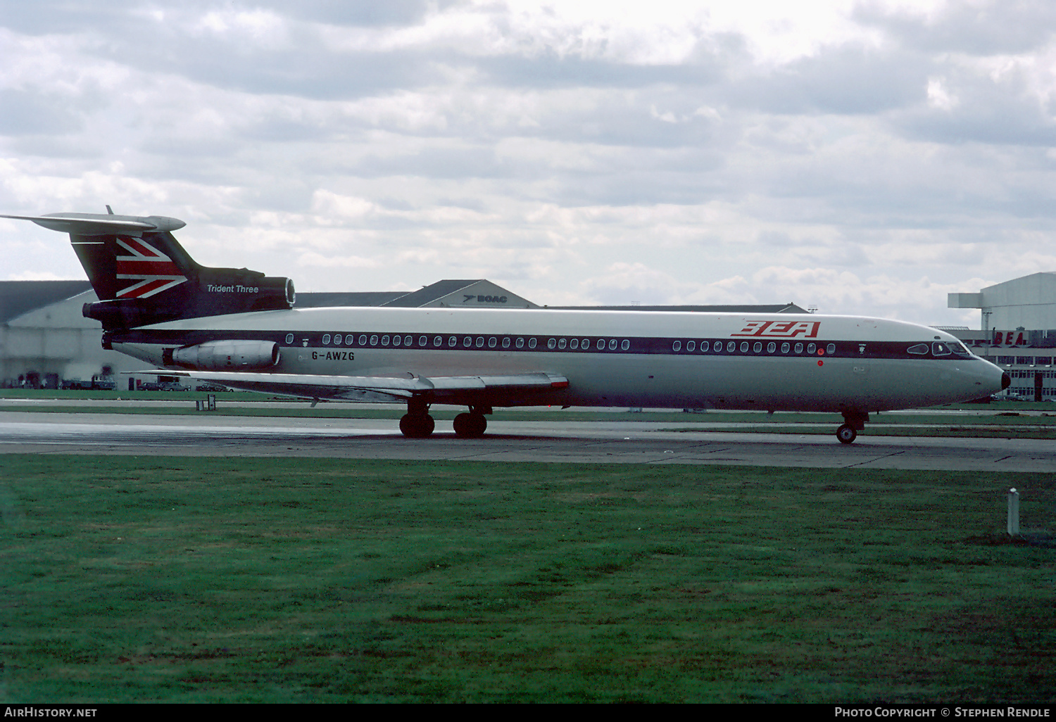 Aircraft Photo of G-AWZG | Hawker Siddeley HS-121 Trident 3B | BEA - British European Airways | AirHistory.net #348116