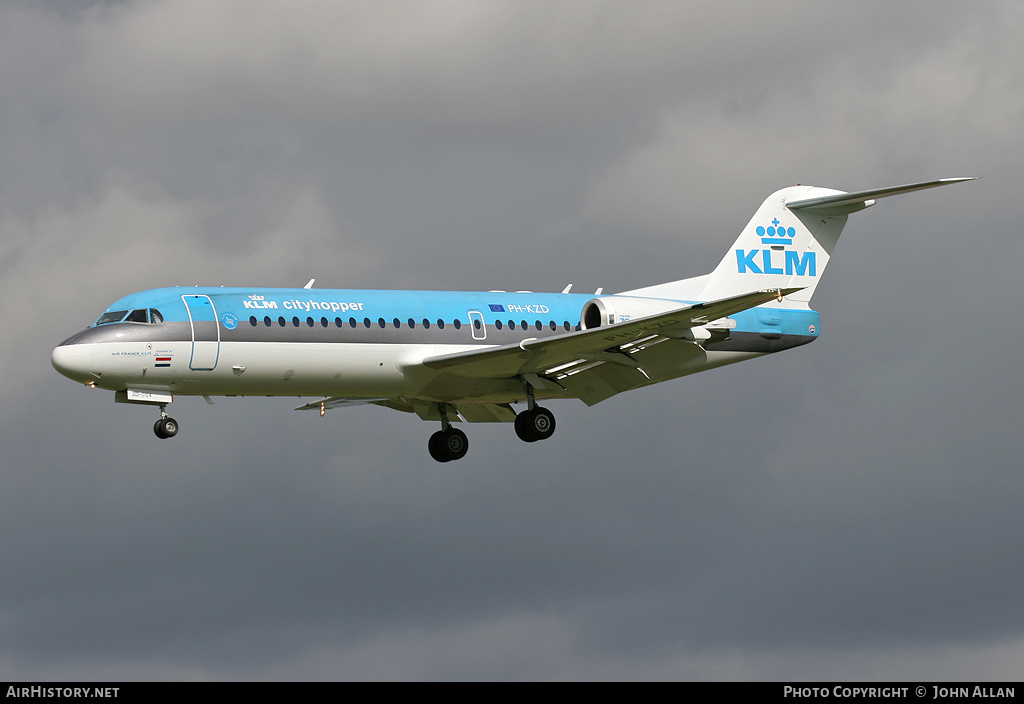 Aircraft Photo of PH-KZD | Fokker 70 (F28-0070) | KLM Cityhopper | AirHistory.net #348481
