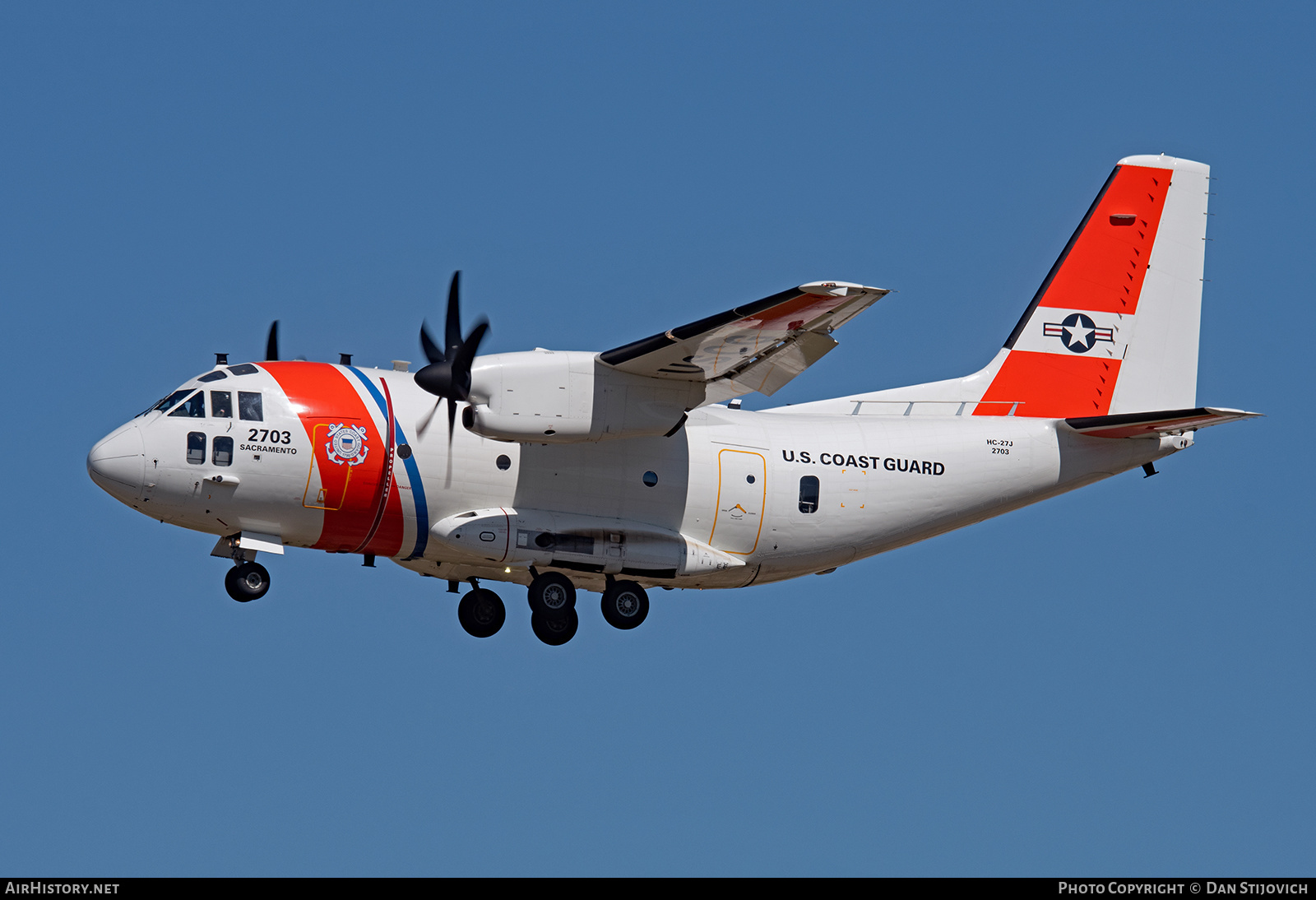 Aircraft Photo of 2703 | Aeritalia HC-27J Spartan | USA - Coast Guard | AirHistory.net #348976