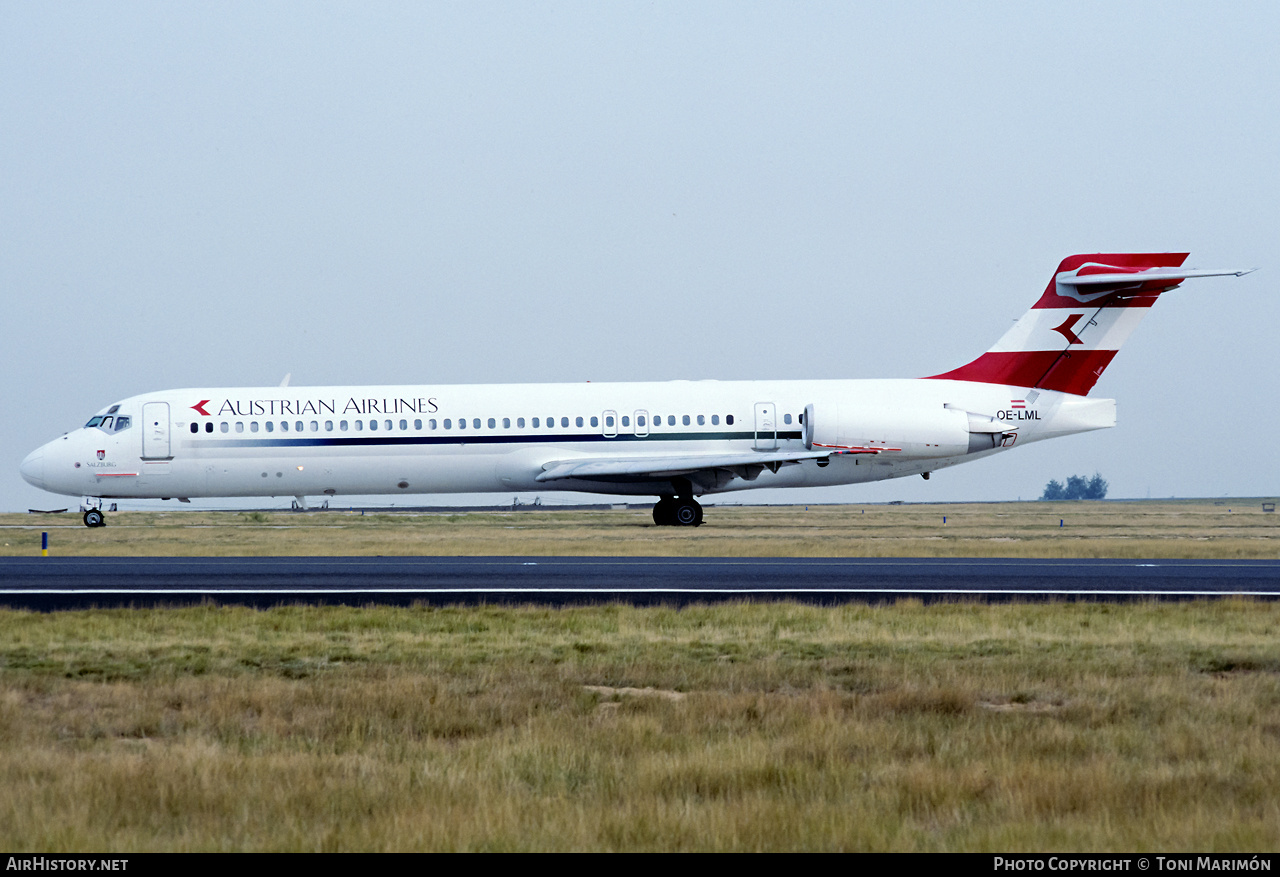 Aircraft Photo of OE-LML | McDonnell Douglas MD-87 (DC-9-87) | Austrian Airlines | AirHistory.net #349187