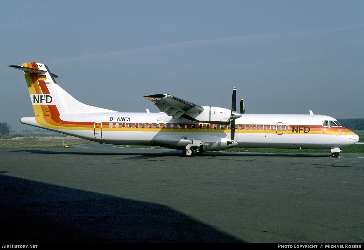 Aircraft Photo of D-ANFA | ATR ATR-72-202 | NFD - Nürnberger Flugdienst | AirHistory.net #349252
